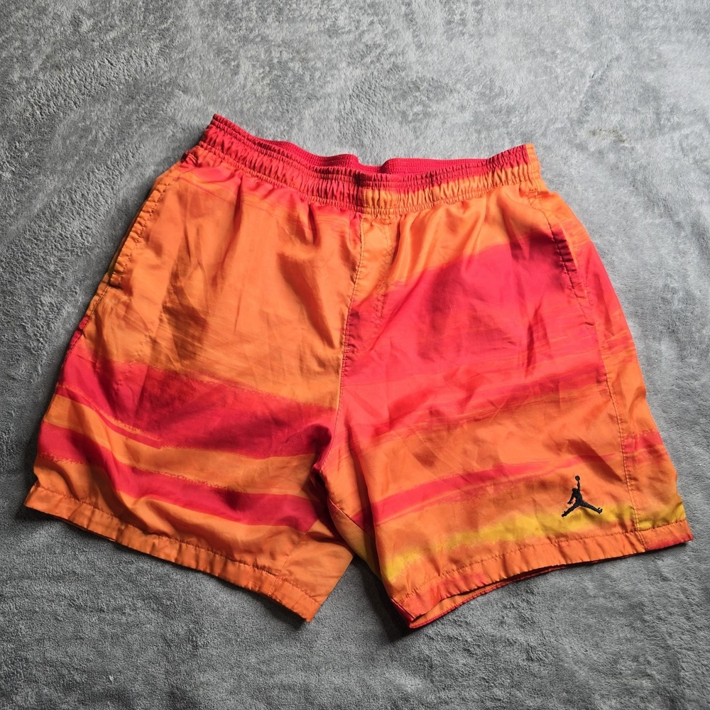 Jordan AJ11 Printed Mens Active Basketball Shorts Mens Large Orange Red